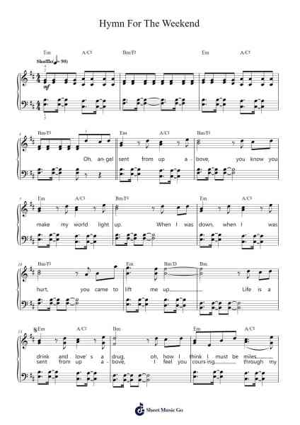 Hymn For The Weekend Sheet Music by Coldplay-Arr.Felnah Puvien