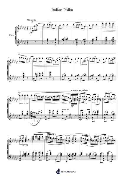 Italian Polka Sheet Music by Sergei Rachmaninoff-Arr.Gorale Wattia