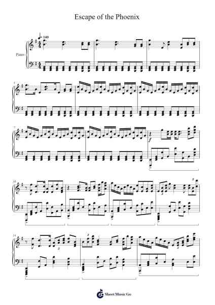 Escape of the Phoenix Sheet Music by Necromancer14-Arr.Irbald Jouvier