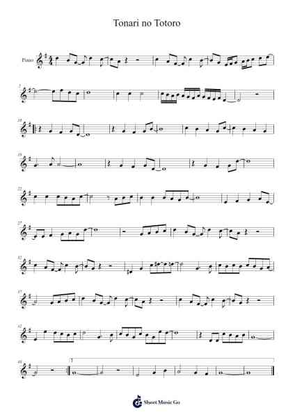 Tonari no Totoro for Violin Sheet Music by Joe Hisaishi-Arr.Clifffitch
