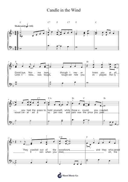 Candle in the Wind Sheet Music by Elton John-Arr.Dobing