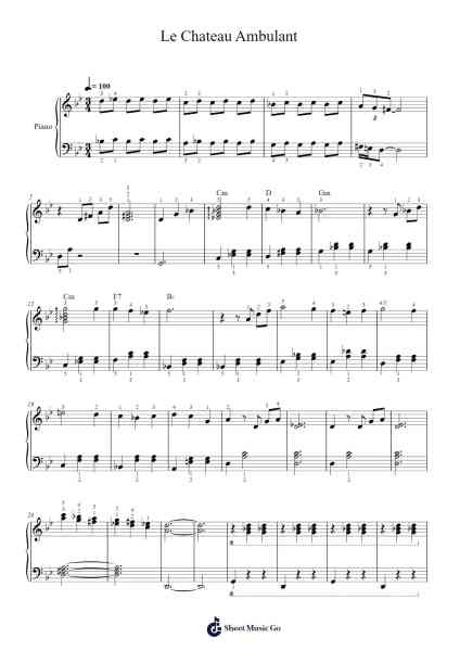 Le Chateau Ambulant Sheet Music by Joe Hisaishi-Arr.Sherkes Dofrank