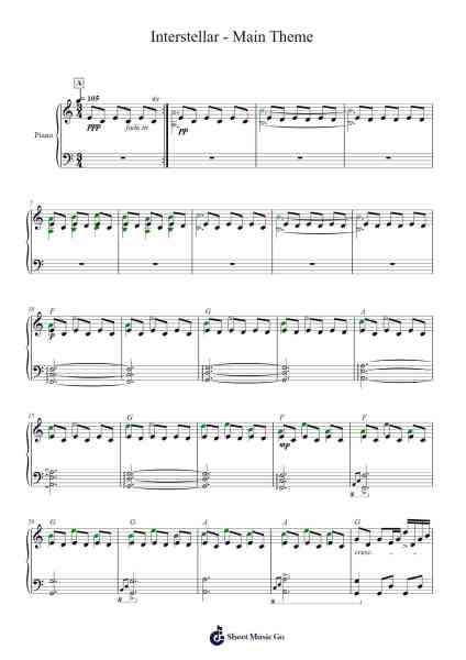 Interstellar - Main Theme Sheet Music by Hans Zimmer-Arr.Colyork