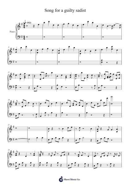 Song for a guilty sadist Sheet Music by Crywank-Arr.Fowcoln