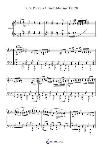 Suite Pour La Grande Madame Op. 28: I. Prelude Sheet Music by Cohen-Arr.Bownio Elroytier