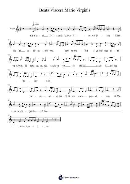 Beata Viscera Marie Virginis Sheet Music by Perotin-Arr.Longbohm