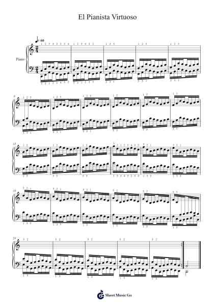 El Pianista Virtuoso Sheet Music by Charles-Louis Hanon-Arr.Kyletus Stanchloe