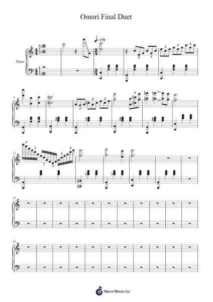 Omori Final Duet Sheet Music by Pedro Silva-Arr.Dempron Jacbess