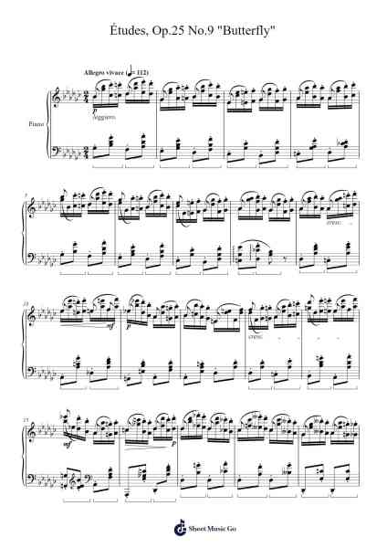 Études Op. 25, No. 9 in G-flat Major "Butterfly" Sheet Music by Frédéric Chopin-Arr.Matlas