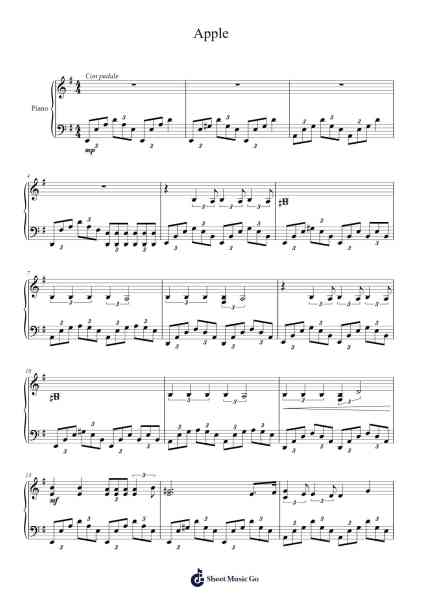 Apple Sheet Music by GFriend-Arr.Peathew Odeshua
