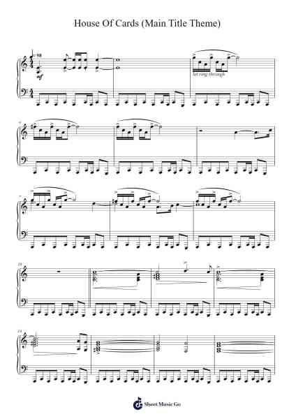 House Of Cards (Main Title Theme) Sheet Music by Jeff Beal-Arr.Webbjohn Zafy