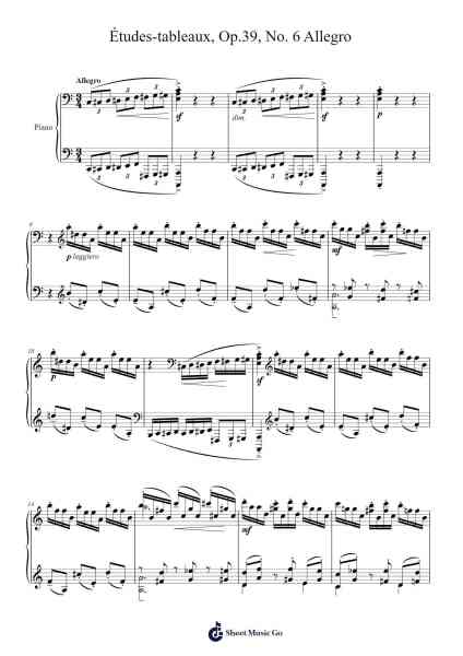 Études-tableaux, Op. 39, No. 6 in A Minor: Allegro Sheet Music by Sergei Rachmaninoff-Arr.Luroe Boycefay