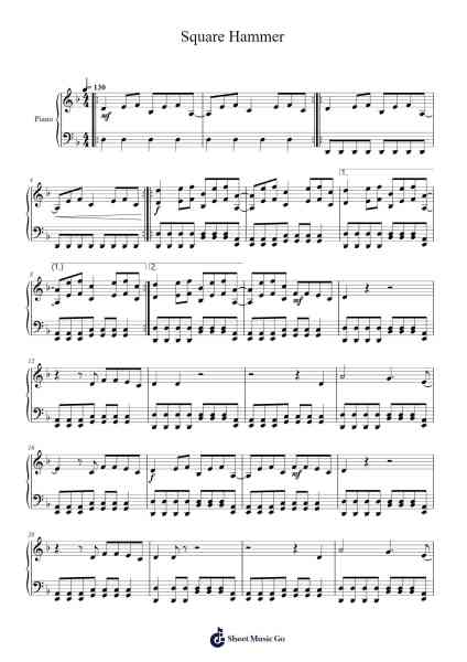 Square Hammer Sheet Music by Ghost-Arr.Mcdel Auriah