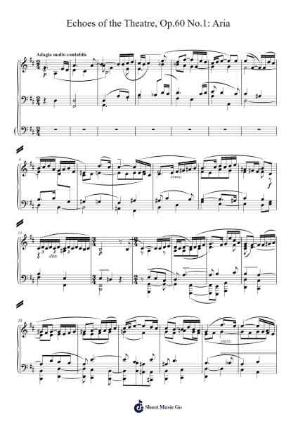 Echoes of the Theatre, Op.60 No.1: Aria Sheet Music by Anatoly Alexandrov-Arr.Hebart Timron