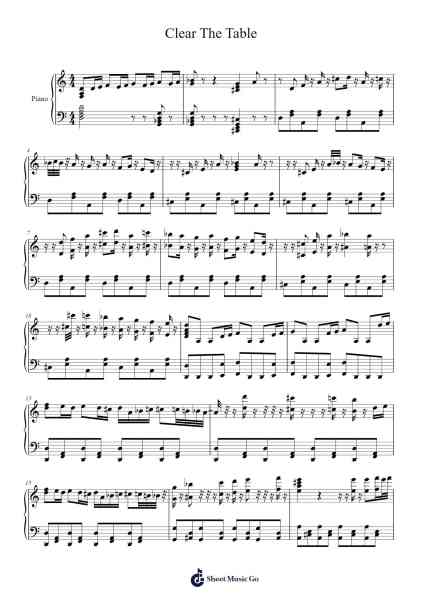 Clear The Table Sheet Music by Misc Television-Arr.Hugsay