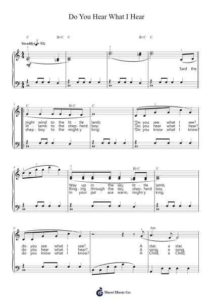Do You Hear What I Hear Sheet Music by Gloria Shayne/Noël Regney-Arr.Cisgrey