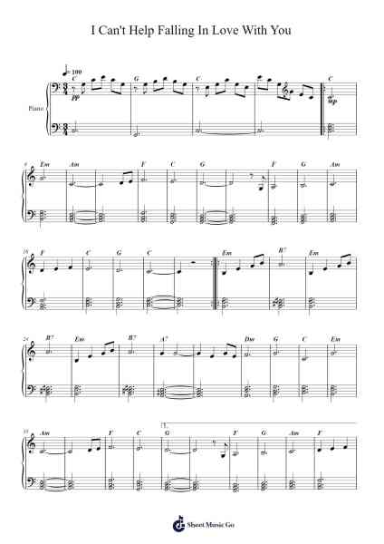 I Can't Help Falling In Love With You Sheet Music by Elvis Presley-Arr.Kathmann