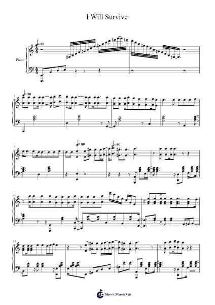 I Will Survive Sheet Music by Gloria Gaynor-Arr.Paggo Bruhale