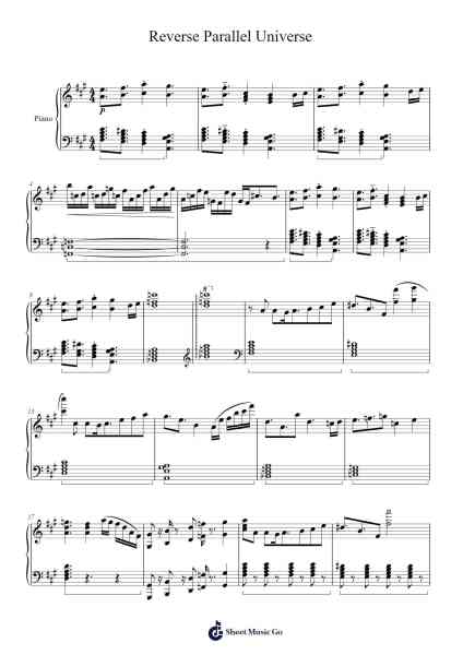 Reverse Parallel Universe Sheet Music by V.K克-Arr.Maglius
