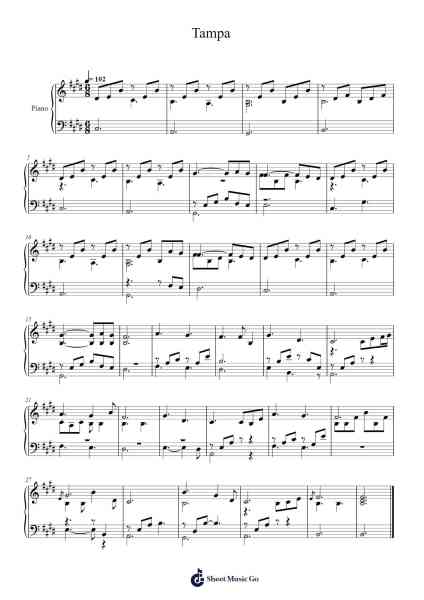 Tampa Sheet Music by Hanz Goldblatt-Arr.Dilpont Trollsper