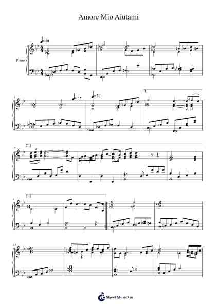 Amore Mio Aiutami Sheet Music by Piero Piccioni-Arr.Famund Coothy