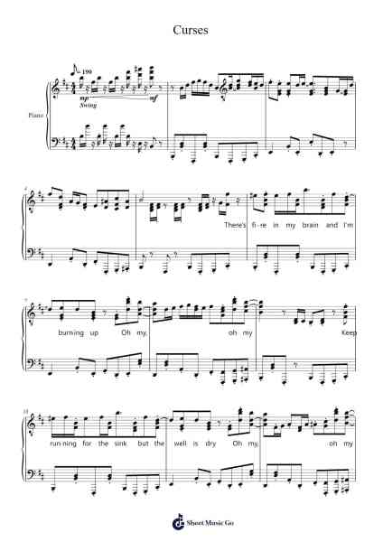 Curses Sheet Music by The Crane Wives-Arr.Bownio Elroytier