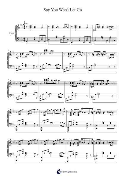 Say You Won't Let Go Sheet Music by James Arthur-Arr.Trelyn