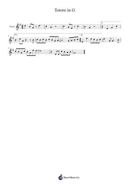 Totoro in G Sheet Music by 宮崎駿 (Hayao Miyazaki)-Arr.Campnah