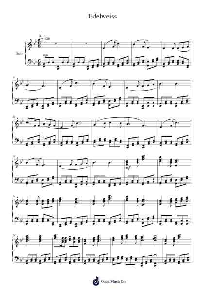 Edelweiss Notenblatt von Rogers and Hammerstein-Arr.Ligreen
