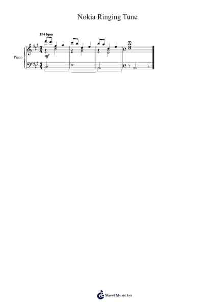Nokia Ringing Tune Sheet Music by Nokia-Arr.Lamguy Nica