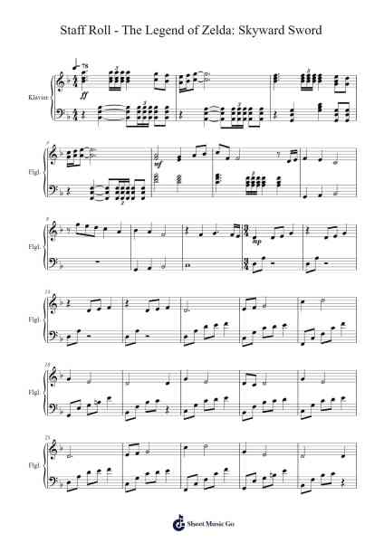 Staff Roll - The Legend of Zelda: Skyward Sword Sheet Music by Hajime Wakai-Arr.Arabias