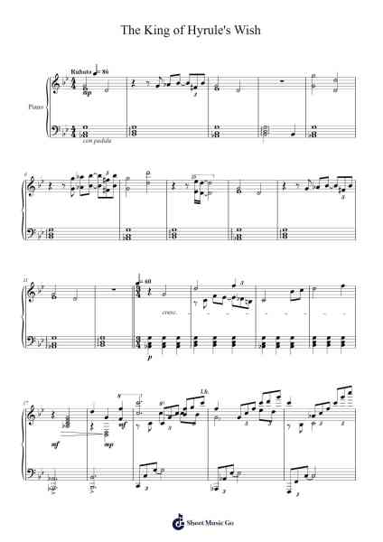 The King of Hyrule's Wish Sheet Music by Manaka Kataoka-Arr.Swinria
