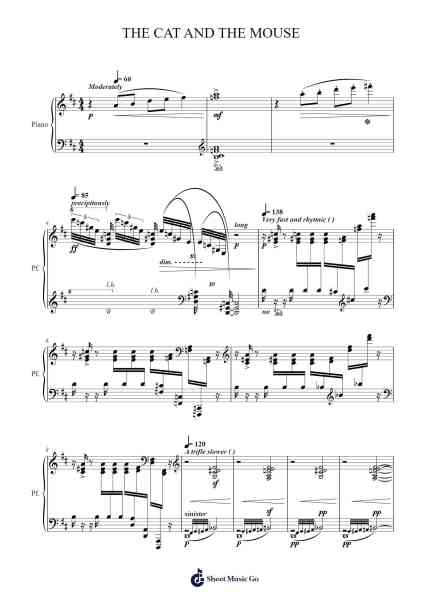 The Cat and the Mouse Sheet Music by Aaron Copland-Arr.Minmeg Bobfax