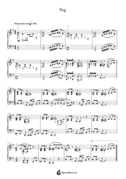 Peg Sheet Music by Steely Dan-Arr.Shamens Xedric