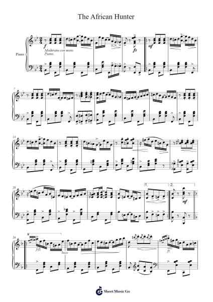 The African Hunter Sheet Music by Edwin F. Kendall-Arr.Fieldbing