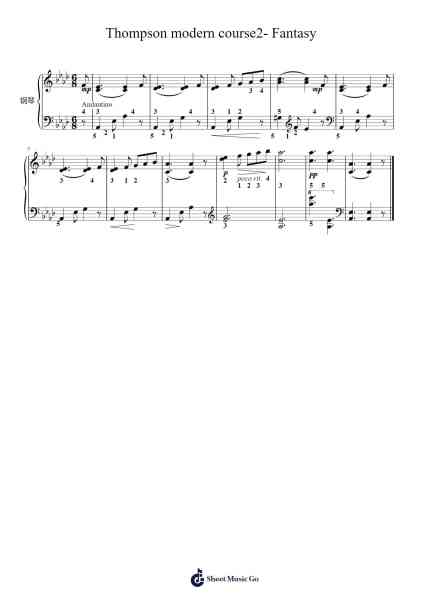 Thompson modern course2- Fantasy Sheet Music by John Thompson-Arr.Rihous Neilvy