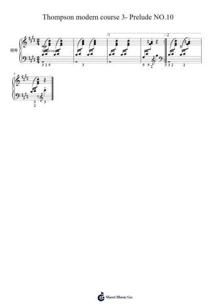 Thompson modern course 3- Prelude NO.10 Sheet Music by John Thompson-Arr.Leron