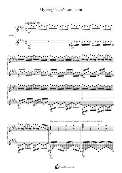 My neighbour's car alarm Sheet Music by Tony Ann-Arr.Eipsgold Maudman