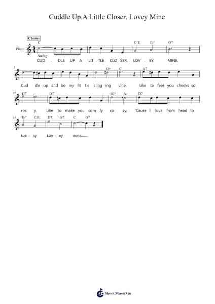 Cuddle Up A Little Closer, Lovey Mine Sheet Music by Karl Hoschna-Arr.Yorkvier Prittlamb