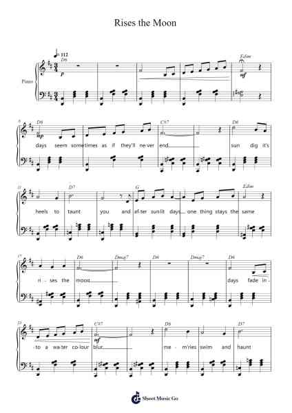 Rises the Moon Sheet Music by Liana Flores-Arr.Benga