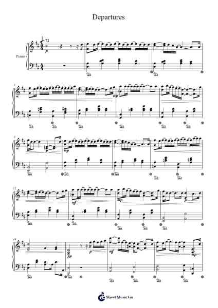 Departures - EGOIST (Guilty Crown ED) Notas de música por EGOIST-Arr.Hilye