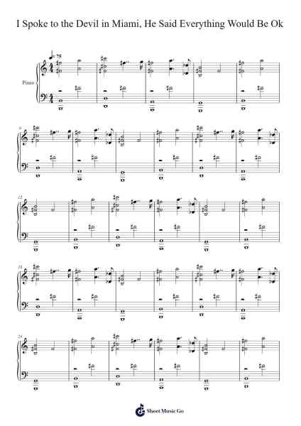 I Spoke to the Devil in Miami, He Said Everything Would Be Ok Sheet Music by XXXTENTACION-Arr.Narion