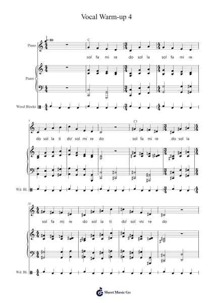 Vocal Warm-up 4 Sheet Music by Anonymous-Arr.Raycius Dallouie
