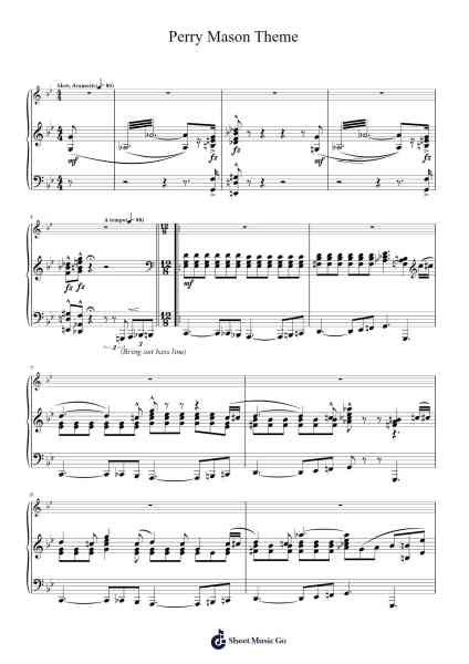 Perry Mason Theme Sheet Music by Fred Steiner-Arr.Gilphia