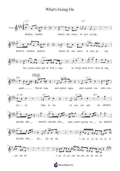 What's Going On Sheet Music by Marvin Gaye-Arr.Pumens Faulkgrant