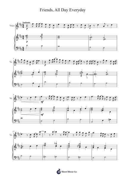 Friends, All Day Everyday Sheet Music by 清竜人-Arr.Roymens