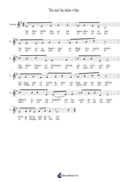 Tu sei la mia vita Sheet Music by undefined-Arr.Brongus Chadkiel