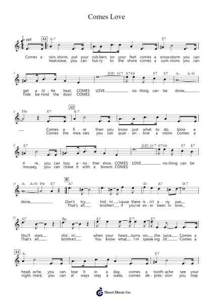 Comes Love Sheet Music by Lew Brown/Sam Stept/Charlie Tobias-Arr.Holmesney Cliffcol