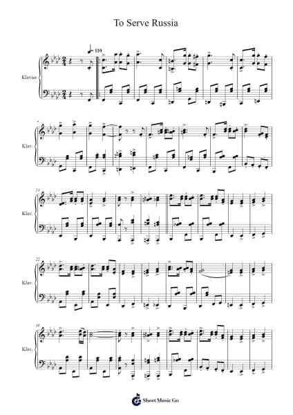 To Serve Russia Sheet Music by Э.Ханок-Arr.Hodgham Bobbright