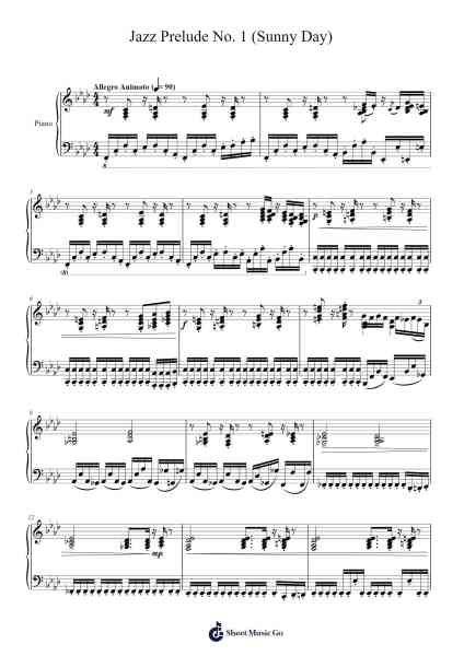 Jazz Prelude No. 1 "Sunny Day" Notenblatt von Oslew Broadchell-Arr.Hornhill Kingmeg